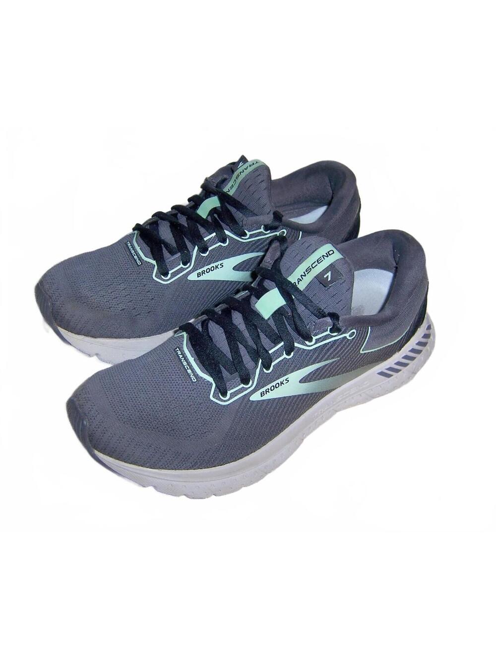 Brooks Transcend 7 Women's Running Shoes Gray Mint Green 7B